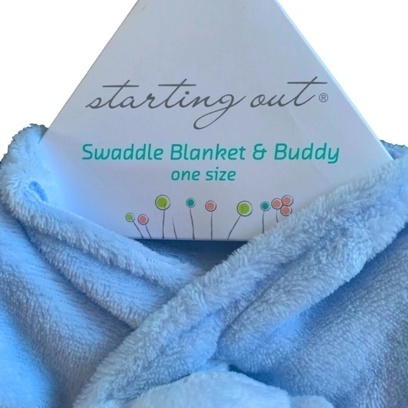 Starting Out Blue Fleece Swaddle Blanket & Buddy One Size - Picture 3 of 4